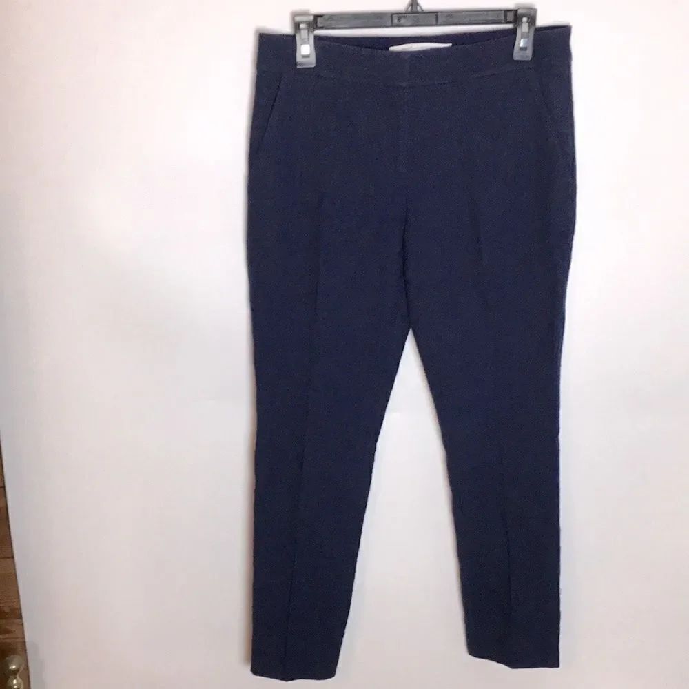 Diane Von Furstenberg Pencil Cigarette Style Navy Pants Sz 8